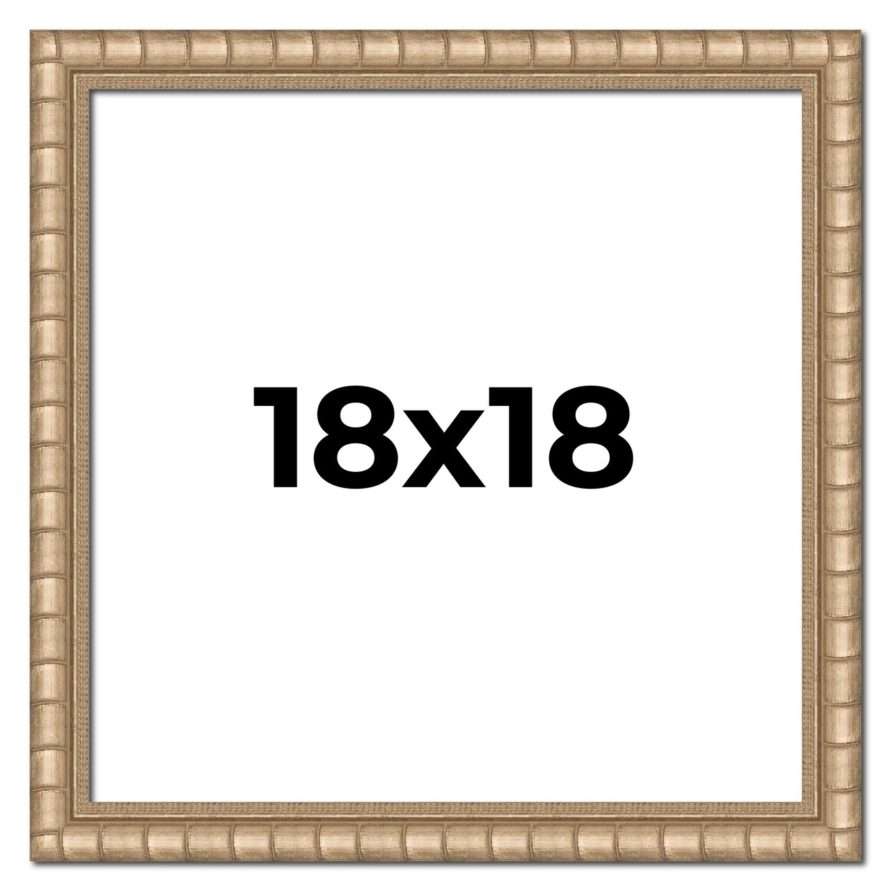 18x18 Modern Bamboo Picture Frame with UV-Resistant Acrylic & Acid Free Backing, Available in 5 Finishes - Gold, Silver, Brown, Black, and Natural